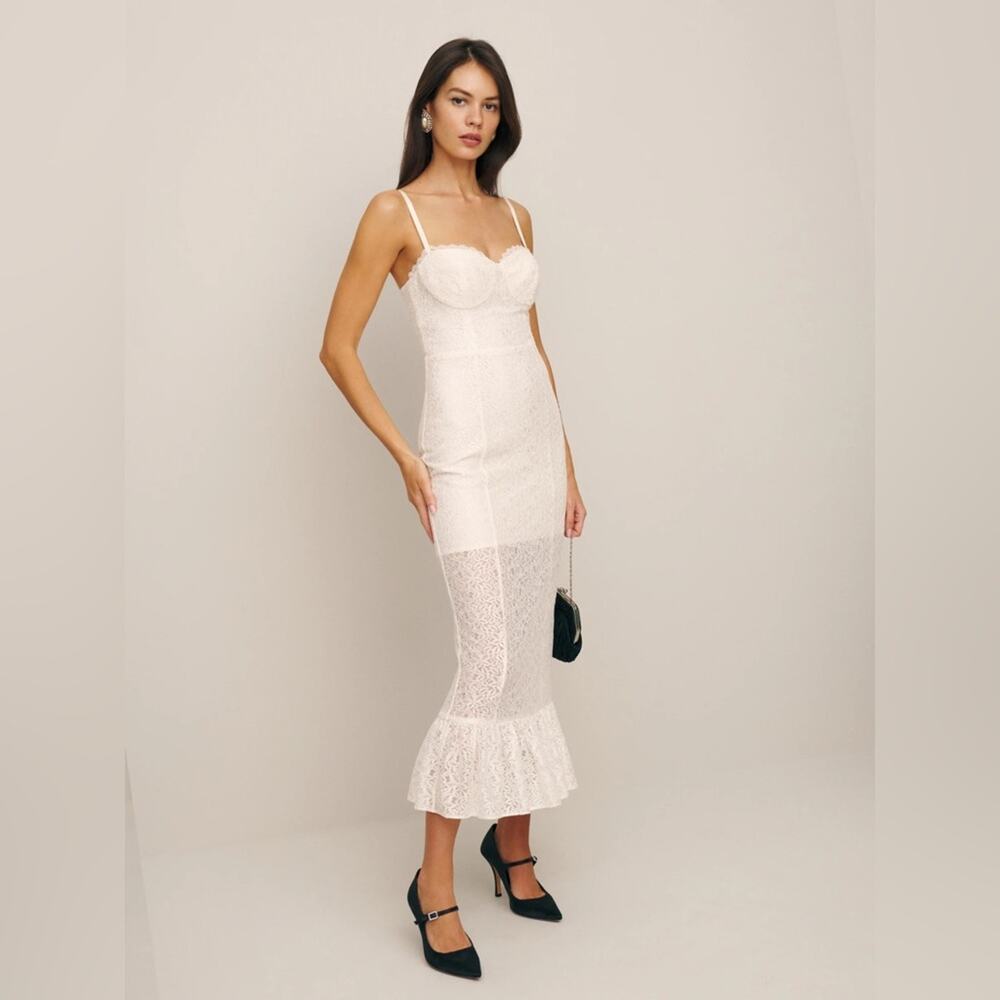 REFORMATION Canice Lace Maxi Dress Size 6 Ivory NWT